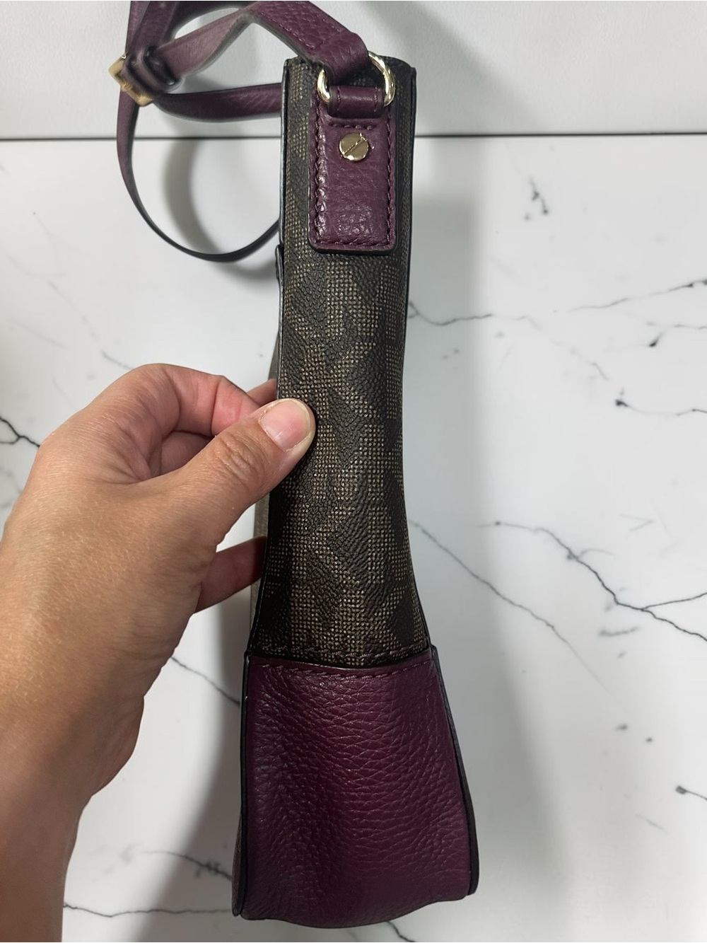 Michael Kors Brown and Plum Signature Crossbody - Picture 6 of 12